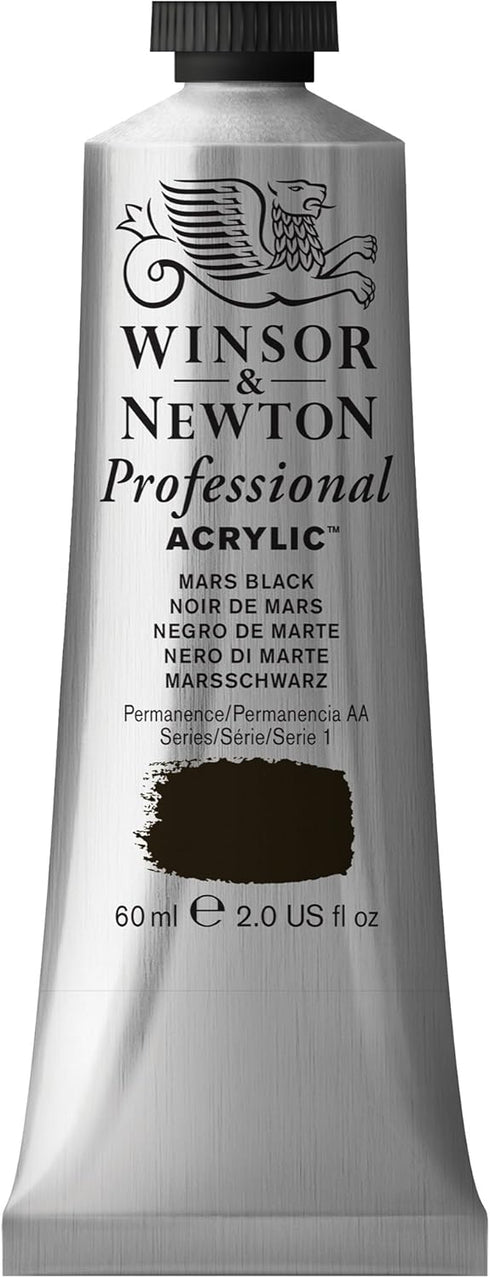 Winsor & Newton Professional Acrylic Paint, 60ml (2-oz) Tube, Mars Black...