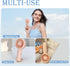 Portable Mini Handheld Fan, 2 in 1 Fan with 3 Colors, USB Rechargeable Small Pocket Fan, 3 Speeds Personal Small Hand Fan for Travel/Summer/Concer...