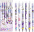 6 Pcs Erasable Retractable Pens Erasable Gel Ink Pens Cartoon Rabbit Erasable Soft Grip Pens 0.5mm Blue Ink Writing Pen School Pens Office Supplie...