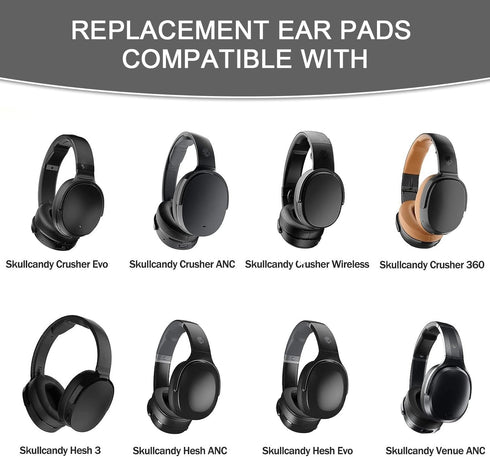 Replacement Ear Pads for Skullcandy Crusher Wireless/Evo/ANC Hesh 3/EVO/ANC, Headphones Earpad Cushions, Headset Ear Covers Also Fit Skullcandy Ve...