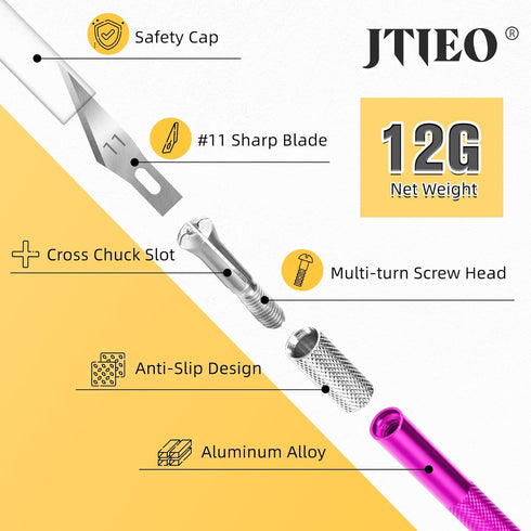 JTIEO 74 Pack Hobby Knife Exacto Knife with 4 Upgrade Sharp Hobby Knives and 70 Spare Craft Knife Blades for Art, Scrapbooking,Stencil...