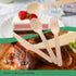 Disposable Wooden Forks -Pack of 100, 6.5" Length-Biodegradable, Natural Wooden Utensils, Great for Parties,Camping,Weddings&Dinner Events (Knives...