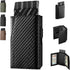 DUGRAFT ?????????????? Card Holder Wallet with ID Window,Magnetic Closure Leather Mens RFID Blocking Minimalist Pop-Up Wallet Aluminum Metal Credi...