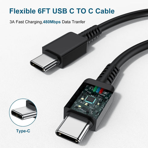 for Samsung s21 s22 USB C Charger, 25W Super Fast Phone Charger Type C Wall Charger with 10ft USBC to USBC Fast Charging Cable for Samsung Galaxy ...