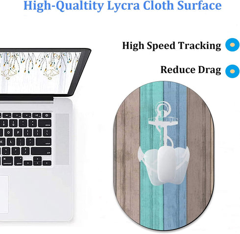 Personality Mouse Pad with Coaster Set, Anchor Nautical Marine Themed Fashion Design Mouse Pad Non-Slip Rubber Gaming Mouse pad Computer Laptop...