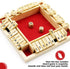 Dice Game Shut The Box Game Wooden Board Game with 10 Dices,a Classic 4 Sided Family Math Game for 2-4 Players Dice Board Game Shut-The-Box,Red(Ki...