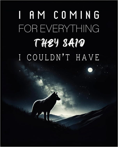 Posterizer 1 pcs-encouraging wolf poster quote-Motivational & Inspirational Art-Gift For Animal Lovers-Living Room Bedroom Decor- UNFRAMED Wall Ar...