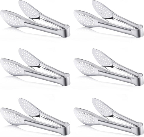6 Pack Buffet Tongs,Stainless Steel Serving Tongs Serving Utensils 7Inch...