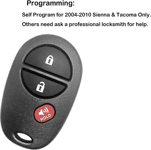 2 NEW Replacement For 2005-2016 TACOMA Keyless Entry Remote Control GQ43VT20T By AutoKeyMax...