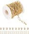 16.4 Feet Aluminum Oval Light Gold Chains for Jewelry Making Unwelded Textured Paperclip Link Cable Chain Roll Necklace Chains Bulk with Lobster C...