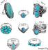 Turquoise Necklaces 12Pcs Turquoise Jewelry Set Include 4Pcs Turquoise Layered Necklaces 8Pcs Turquoise Stacking Knuckle Rings for Women (Silver)...