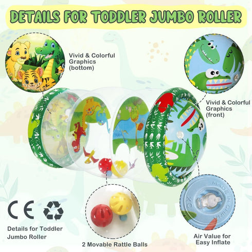 ZMLM Baby Crawling Toys 6-12 Months - Inflatable Tummy Time Toys for Infant Toddler - Sensory Rolling Toys Gifts for 3-6 6-12 Baby Boys Girls...