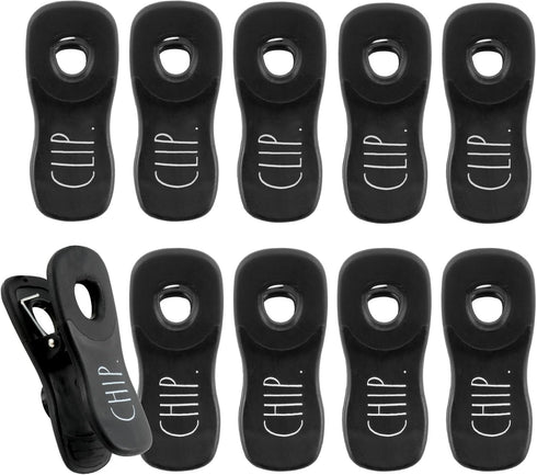 Rae Dunn 10 Pc Bag Clips with Magnet- Food Clips, Chip Clips, Bag Clips for Food Storage with Air Tight Seal Grip for Bread Bags, Snack Bags and F...