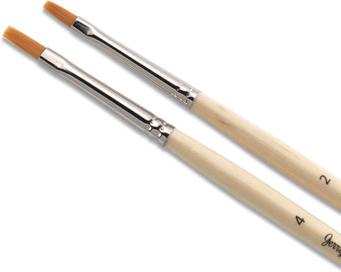 Jerry Q Art 12 Pcs Detail Paint Brushes, Golden Synthetic Hair, High Performance for Oil, Acrylic and Watercolor JQ-503...