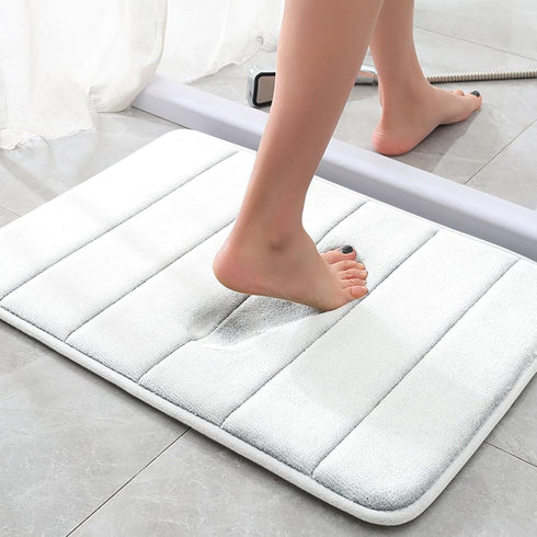 VANRA Small Bath Mat Bath Rugs Anti-Slip Memory Foam Non-Slip Bathroom Mat Soft Bathmat Carpet 15.7" X 23.6" (White)...