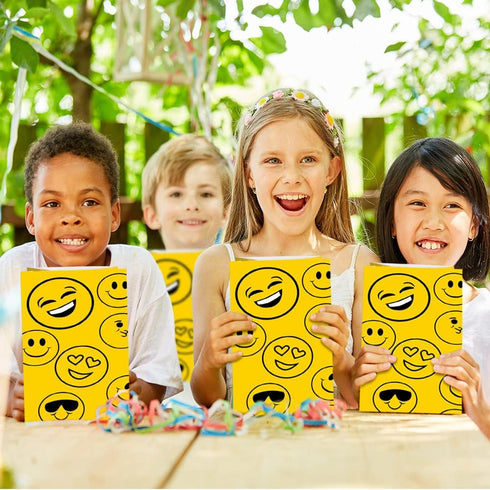 ArtCreativity Emoticons Treat Bags, Pack of 12 Emoji Themed Goody Gift Paper Bag, Smiley Party Favors Supplies for Birthday, Baby Shower, Holiday ...