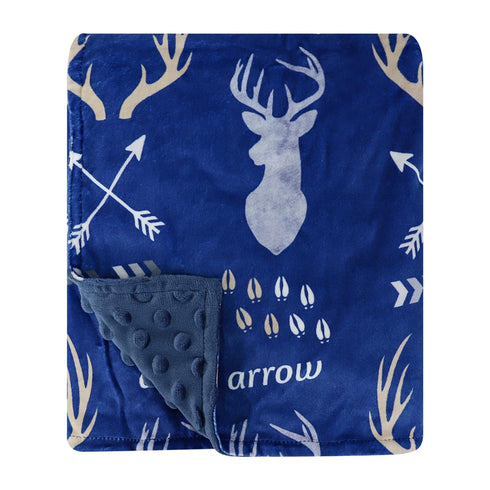 GFU Baby Blanket for Boys and Girls, Soft Minky Infant Receiving Blanket with Dotted Backing Double Layer, Newborn Toddler Bed Blanket with Antler...