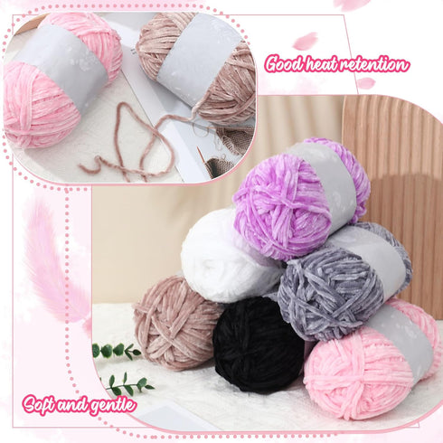 Amylove 12 Skeins Chenille Yarn 197 Yard Soft Plush Yarn 3.53 oz Bulky Blanket Yarn for Crocheting Knitting Crochet Weaving DIY Baby Sweater Shawl...