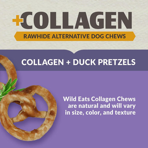 Collagen Chews for Dogs Pretzels (3 Pack, Duck Flavor) - Highly Digestable and Long Lasting Dog Chew or Treat for All Dog Breeds...
