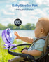 SWEETFULL Portable Clip on Fan - Battery Operated Stroller Fan, 4000mAh Small Rechargeable Fan with LED Display, 4 Speeds, Mini Personal Cooling D...