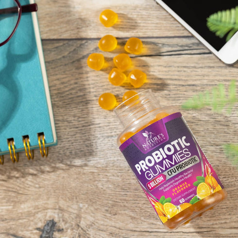 Probiotic Gummies for Digestive Health, Daily Probiotics for Women & Men, 5 Billion CFUs, Nature's Pro Biotics Gummy for Immune Support, Digestive...
