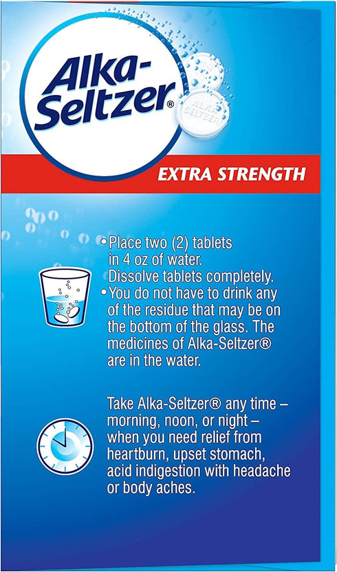 Alka-Seltzer-Extra Strength Tablets, Extra-Strength Antacid & Pain Relief, Original (24 Tablets)...