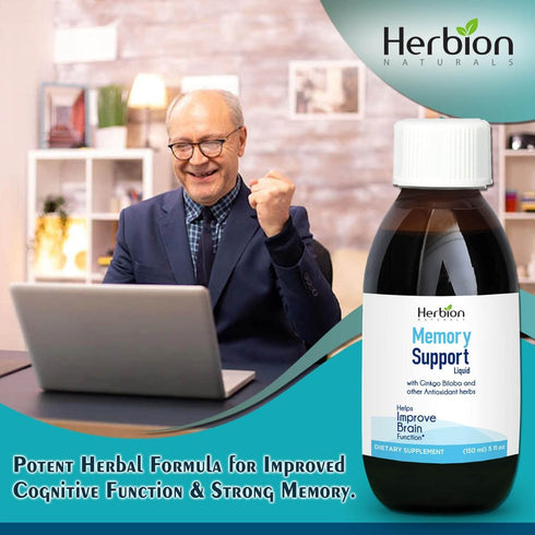 Herbion Naturals Memory Support Liquid - Helps Improve Brain Function & Absent Mindedness - Adults and Children Over 12 yo - 5 Fl Oz (150 ml)...