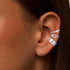 Moodear 3Pcs Chunky/Thin Ear Cuff Non Piercing - Dainty 925 Sterling Silver Cubic Zirconia Huggie Cuffs Trendy Cuff Cartilage Earrings for Women J...