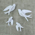 Pair Ceramic Birds Sparrows Swallows Dove White Wall Mounted Decor Hanging for Bathroom Livingroom Garden Wall Sculptures, Small...