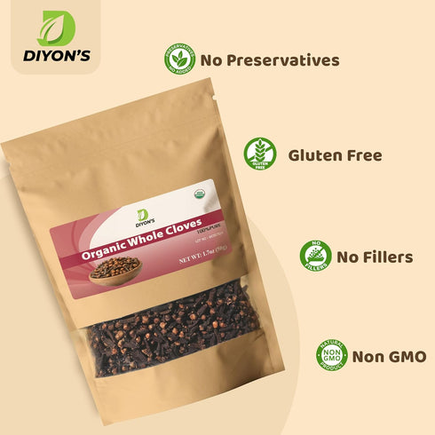 Organic Whole Cloves 1.7 oz, (stand up resealable pouch)...