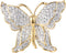 EVER FAITH Gold-Tone Austrian Crystal Dazzling Double Layer Wing Butterfly Brooch Pin Clear...