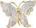 EVER FAITH Gold-Tone Austrian Crystal Dazzling Double Layer Wing Butterfly Brooch Pin Clear...