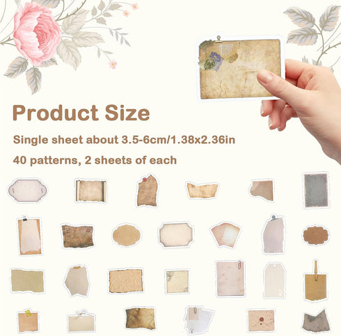 Vintage Scrapbook Paper Stickers, 80 Pcs Scrapbooking Sticker Book Aesthetic Junk Journal Supplies DIY Decoupage Paper Accessories Stickers Craft ...
