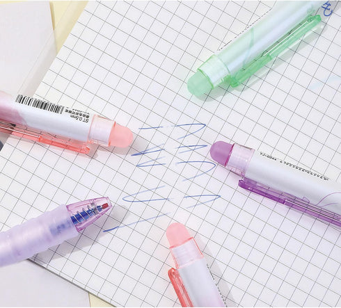 6 Pcs Erasable Gel Ink Pens Retractable Pens 0.5mm Blue Ink Pen Office School Pens Cute Aesthetic Pens Women Girls Pens (Blue Ink-Pastel)...