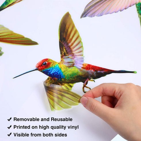 18 Pieces Large Size Hummingbird Window Clings Anti-collision Window Clings Decals to Prevent Bird Strikes on Window Glass Non Adhesive Vinyl Clin...