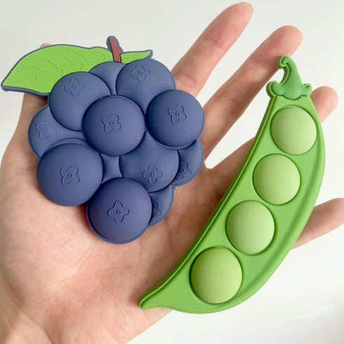 Blueberry and Pea Refrigerator Magnets, 3D PVC Fruit Vegetable Fridge Strong Soft Magnetic Stickers Fridge Magnets Decor Crafts for Kitchen Office...