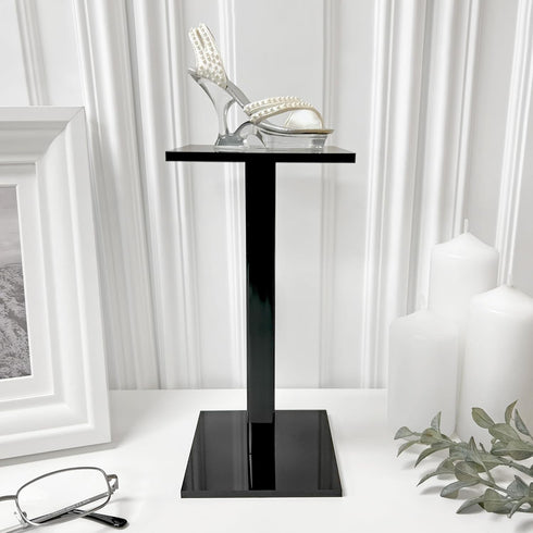 Plymor Clear Acrylic Square Barbell Pedestal Display Riser, 8.5" H x 4" W x 4" D (1/4" thick)...