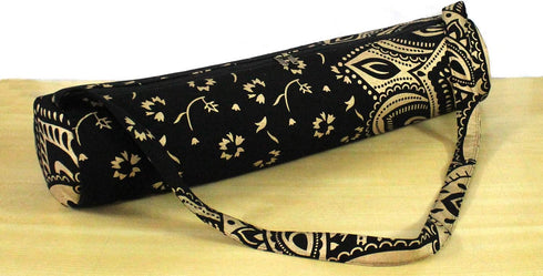 ICC Black Gold Mandala Full-Zip Exercise Yoga Mat Carry Bag Gym Beach Pilates Carrier Bags Hippie Mandala Indian Cotton Bag...