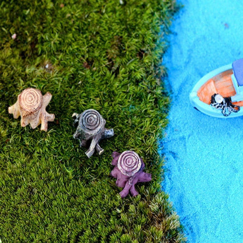 5Pcs Artificial Mini Root Stump Fairy Garden Miniatures Gnomes Moss Terrariums Resin Crafts Figurines for Home Decoration Accessories Outdoor Stat...