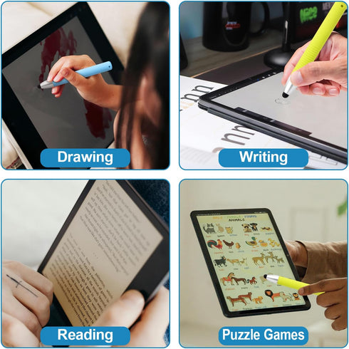 2pcs Kid-Friendly Stylus Pens for Touch Screens, Capacitive Stylus Pen with Spring Cord, Kid Tablet Stylus Pen Children's Crayon Stylus Pen for To...