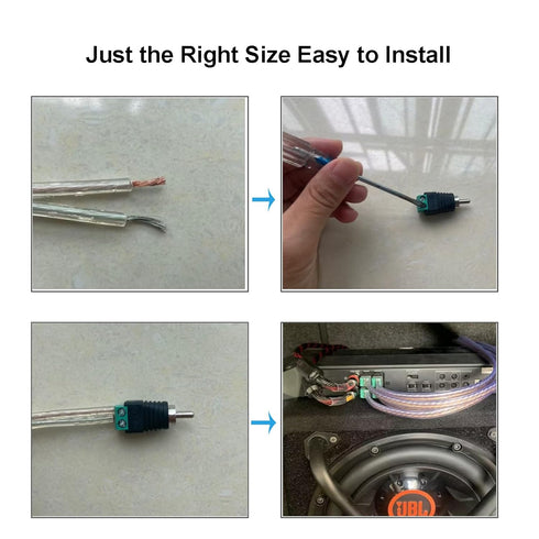 RCA to Speaker Wire Adapter, 10Pcs RCA to AV Screw Terminal Connector Phono RCA Male Female Plug Solderless Converter Audio/Video Speaker Wires Co...