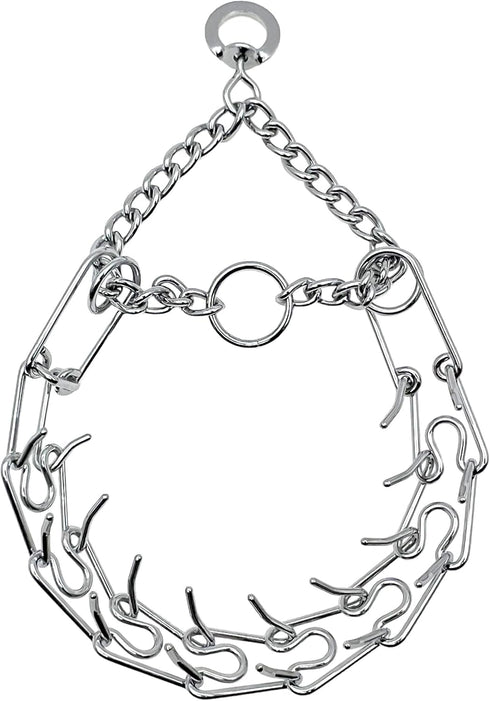 Silver No Pull Dog Collar,Prong Collar for Dogs.(M)...