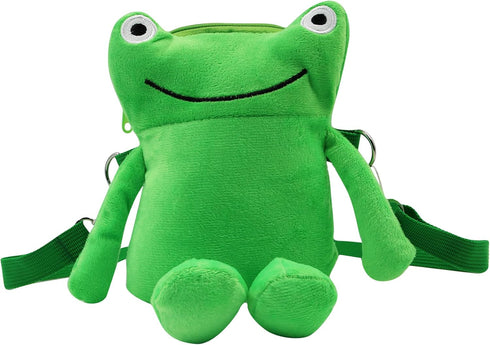 ANKOMINA Women Kids Cute Plush Frog Crossbody Bag Small Cell Phone Wallet Coin Purse Bag Shoulder Handbag...