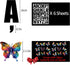 6 Sheets 264 Pieces Iron On Letters for Clothing, 2 Inch Heat Transfer Letters with A-Z Iron On Vinyl Letters with 18 Pieces Butterfly Press On De...
