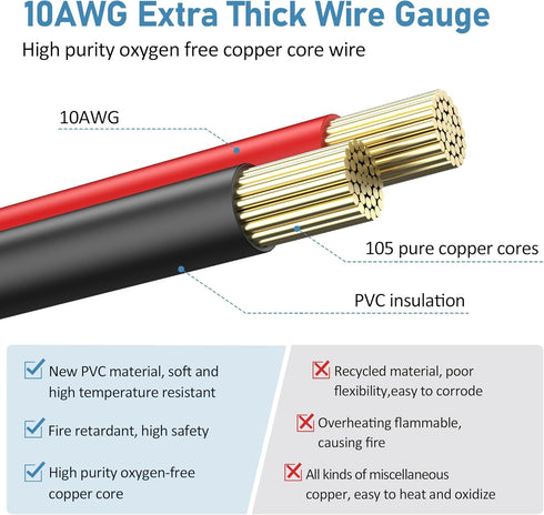 Solar Panel Plug to XT60 Charge Cable,PixelMan,10AWG Solar Connector to XT60 Cable with Upgraded XT60 Adapter, Solar Extension Cable (Solar Connec...