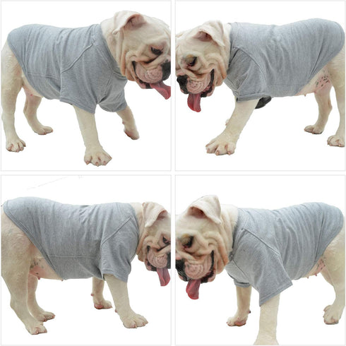 Lovelonglong Pet Clothing Dog Costumes Basic Blank T-Shirt Tee Shirts for Medium Dogs Gray XXL...