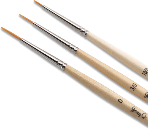 Jerry Q Art 12 Pcs Detail Paint Brushes, Golden Synthetic Hair, High Performance for Oil, Acrylic and Watercolor JQ-503...