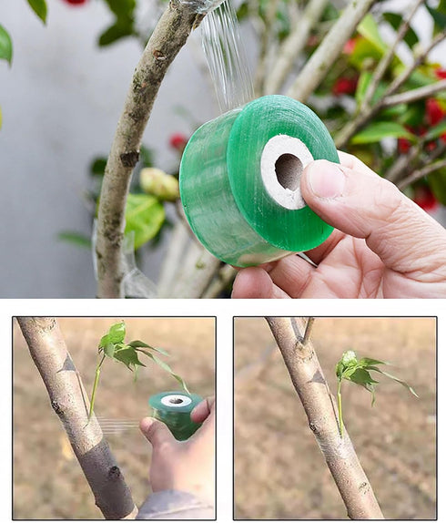 1.2inch Grafting Tape for Floral Fruit Trees Stretchable Garden Grafting Tape Plants Repair Tapes Poly Budding Tape Seedling Graft (White+Green)...