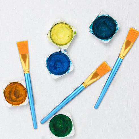 AIEX 10pcs Flat Paint Brushes 1 Inch Wide, Watercolor Acrylic Paint Brush Bulk Synthetic Nylon Oil Painting Brushes for Artists Professional Amate...