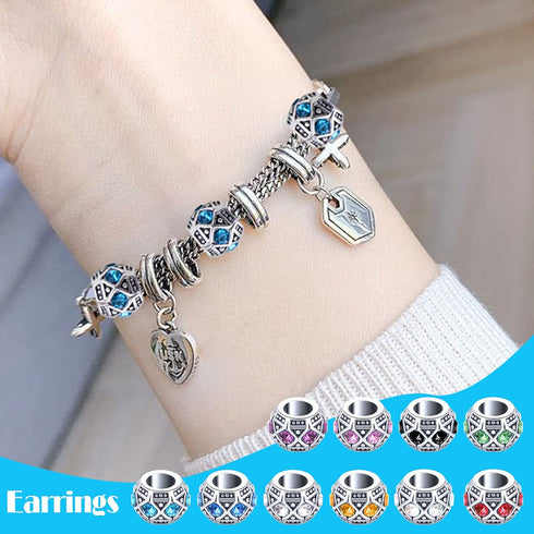 Rhinestone European Beads, 30pcs 10 Colors Large Hole Crystal Spacer Beads Loose Rondelle Charm Beads Crafts Supplies for DIY Snake Chain Bracelet...
